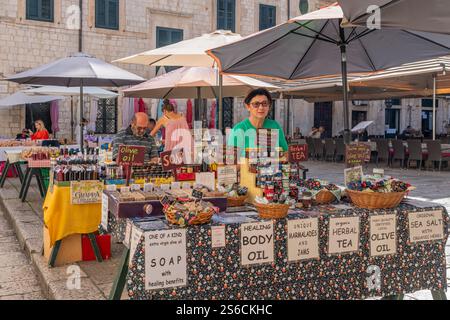 Craft market in Dubrovnik, Croatia, Europe. Stock Photo