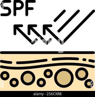Spf protection icon. Outline spf protection vector icon for web design isolated on white background. Spf protection icon, outline style Stock Vector