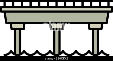Simple bridge icon. Outline simple bridge vector icon for web design isolated on white background. Simple bridge icon, outline style Stock Vector