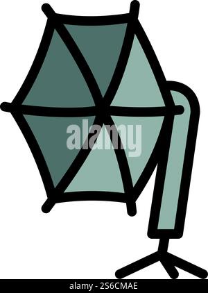 Photo studio umbrella icon. Outline photo studio umbrella vector icon for web design isolated on white background. Photo studio umbrella icon, outline style Stock Vector