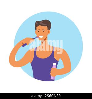Icon of man doing his daily routine. Vector illustration Stock Vector ...