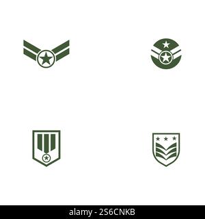 Set Military Wave Logo Template vector symbol nature Stock Vector