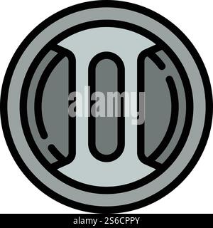 Lens cap protect icon. Outline lens cap protect vector icon for web design isolated on white background. Lens cap protect icon, outline style Stock Vector