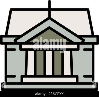 Courthouse judge icon. Outline courthouse judge vector icon for web design isolated on white background. Courthouse judge icon, outline style Stock Vector
