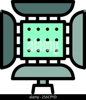 Photographer led light icon. Outline photographer led light vector icon for web design isolated on white background. Photographer led light icon, outline style Stock Vector