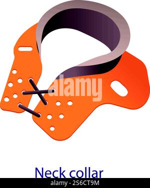Neck collar icon. Isometric of neck collar vector icon for web design isolated on white background. Neck collar icon, isometric style Stock Vector