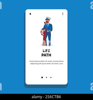 Life Path Man Captain Managing Direction Vector Stock Vector Image ...