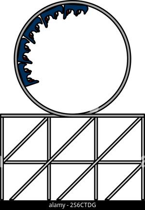 Roller Coaster Loop Icon. Editable Outline With Color Fill Design. Vector Illustration. Stock Vector