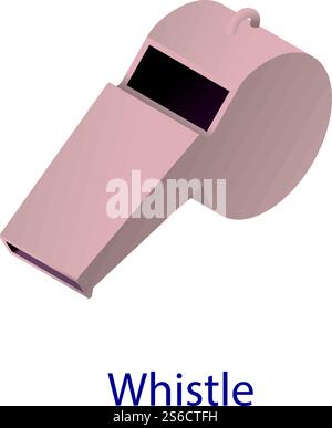 American football whistle icon. Isometric of american football whistle vector icon for web design isolated on white background. American football whistle icon, isometric style Stock Vector