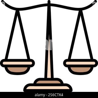 Courthouse balance icon. Outline courthouse balance vector icon for web design isolated on white background. Courthouse balance icon, outline style Stock Vector
