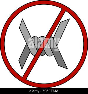 Barbed Wire Icon. Editable Outline With Color Fill Design. Vector Illustration. Stock Vector
