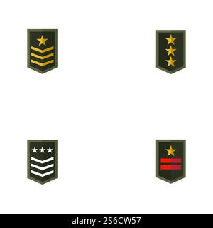Set Military Wave Logo Template vector symbol nature Stock Vector