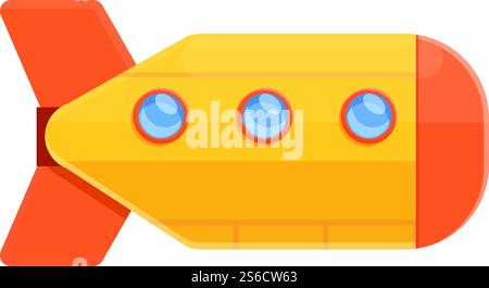 Aquatic bathyscaphe icon. Cartoon of aquatic bathyscaphe vector icon for web design isolated on white background. Aquatic bathyscaphe icon, cartoon style Stock Vector