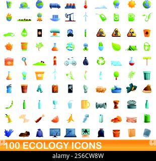 100 ecology icons set, cartoon style Stock Vector Image & Art - Alamy