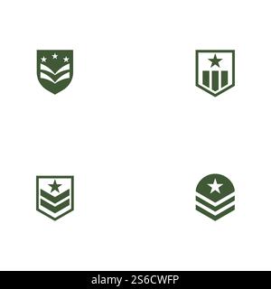 Set Military Wave Logo Template vector symbol nature Stock Vector