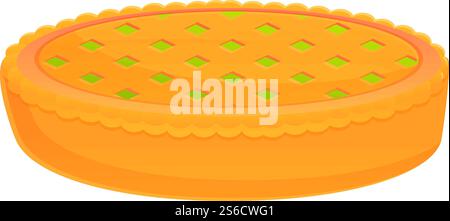 Vegan apple pie icon. Cartoon of vegan apple pie vector icon for web design isolated on white background. Vegan apple pie icon, cartoon style Stock Vector