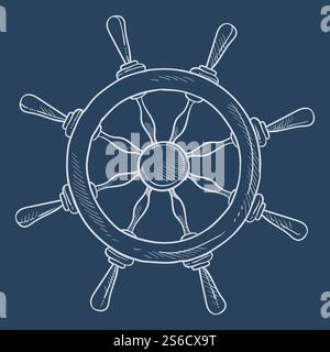 Boat timon wheel icon. Port sailor ship steering wheel vector captain ...