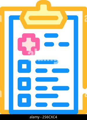 medical checklist color icon vector. medical checklist sign. isolated symbol illustration. medical checklist color icon vector illustration Stock Vector