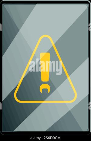 Broken tablet icon. Cartoon of broken tablet vector icon for web design isolated on white background. Broken tablet icon, cartoon style Stock Vector