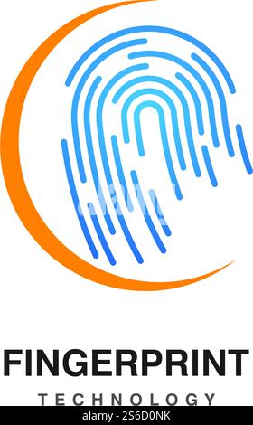 Fingerprint illustration icon vector template Stock Vector