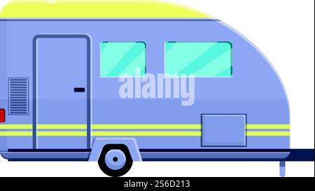Vacation camp trailer icon. Cartoon of vacation camp trailer vector icon for web design isolated on white background. Vacation camp trailer icon, cartoon style Stock Vector