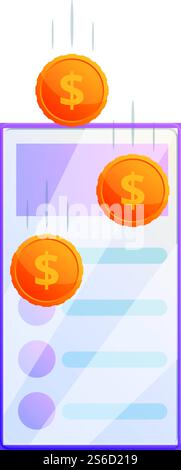 Data monetization icon. Cartoon of data monetization vector icon for web design isolated on white background. Data monetization icon, cartoon style Stock Vector