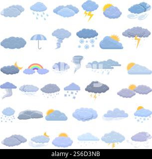 Air barometer icons set cartoon vector. Tool for measuring atmospheric ...