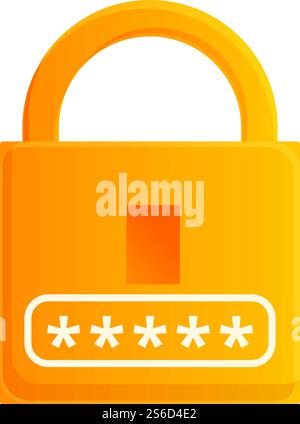 Padlock password recovery icon. Cartoon of padlock password recovery vector icon for web design isolated on white background. Padlock password recovery icon, cartoon style Stock Vector