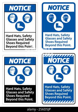 Notice Sign Safety Shoes Required Beyond This Point Stock Vector Image ...