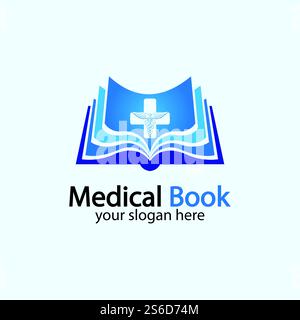 Medical Book Logo icon design vector,health book education logo Designs Inspiration. Stock Vector