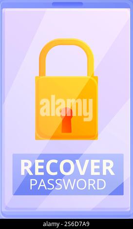 Password recovery icon. Cartoon of password recovery vector icon for web design isolated on white background. Password recovery icon, cartoon style Stock Vector