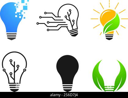 Bulb technology ilustration logo vector design Stock Vector