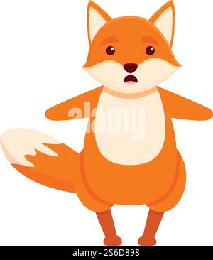 Scared fox, illustration, vector on white background Stock Vector Image ...