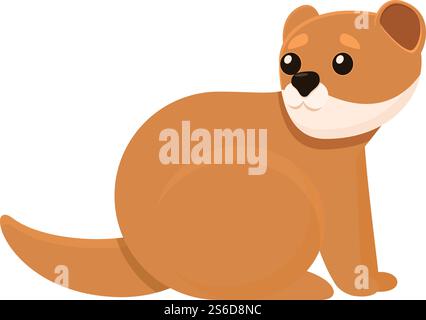 Scared mink icon. Cartoon of scared mink vector icon for web design isolated on white background. Scared mink icon, cartoon style Stock Vector