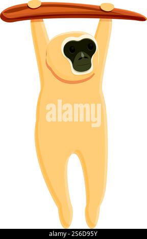 Gibbon mammalian icon. Cartoon of gibbon mammalian vector icon for web design isolated on white background. Gibbon mammalian icon, cartoon style Stock Vector