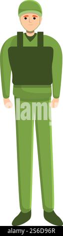 Jacket military uniform icon. Cartoon of jacket military uniform vector icon for web design isolated on white background. Jacket military uniform icon, cartoon style Stock Vector