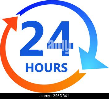 24hr logo and symbol vector design Stock Vector