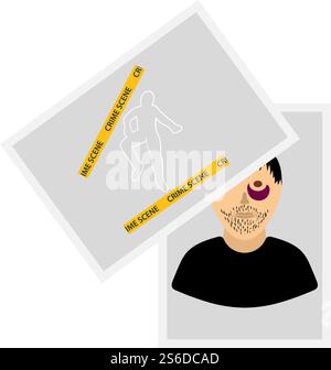 Photograph Evidence Icon. Flat Color Design. Vector Illustration. Stock Vector