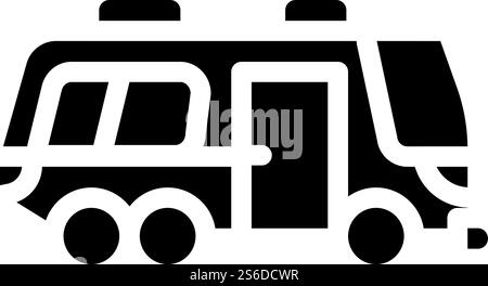 bus home on wheels glyph icon vector. bus home on wheels sign. isolated contour symbol black illustration. bus home on wheels glyph icon vector illustration Stock Vector