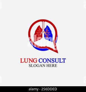 Lungs Consult Logo designs vector, Lungs Forum logo template, Lungs Care icon. Stock Vector