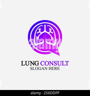 Lungs Consult Logo designs vector, Lungs Forum logo template, Lungs Care icon. Stock Vector