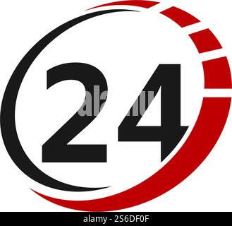 24hr logo and symbol vector design Stock Vector
