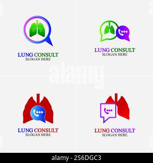 Lungs Consult Logo designs vector, Lungs Forum logo template, Lungs Care icon. Stock Vector