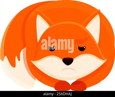 Sad fox icon. Cartoon of sad fox vector icon for web design isolated on white background. Sad fox icon, cartoon style Stock Vector