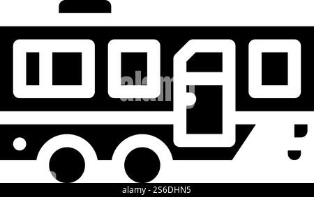 trailer mobile home glyph icon vector. trailer mobile home sign. isolated contour symbol black illustration. trailer mobile home glyph icon vector illustration Stock Vector