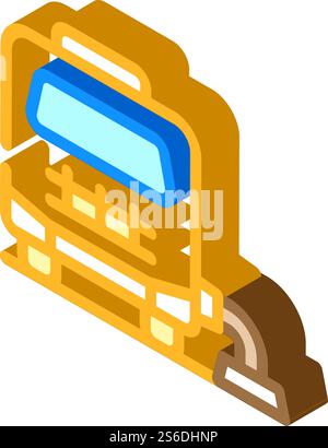 mobile home connection to cesspool isometric icon vector. mobile home connection to cesspool sign. isolated symbol illustration. mobile home connection to cesspool isometric icon vector illustration Stock Vector