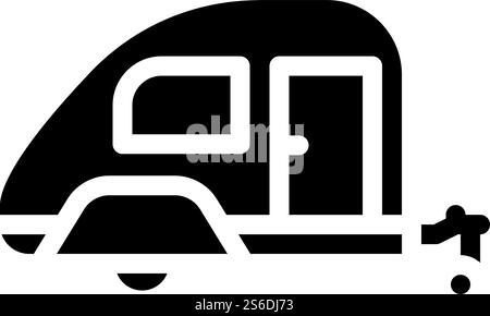 trailer home on wheels glyph icon vector. trailer home on wheels sign. isolated contour symbol black illustration. trailer home on wheels glyph icon vector illustration Stock Vector