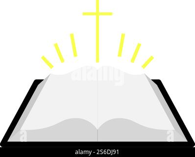 Holly Bible Icon. Flat Color Design. Vector Illustration. Stock Vector