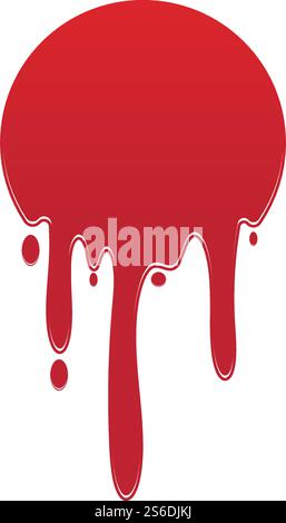Dripping paint icon logo. Current liquid. Paint flows. Melted circle logo. Current paint  stains. Current inks. Stock Vector