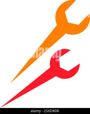 Wrench logo vector flat design Stock Vector